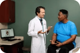 Photo of doctor with patient