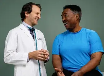 Photo of doctor with patient